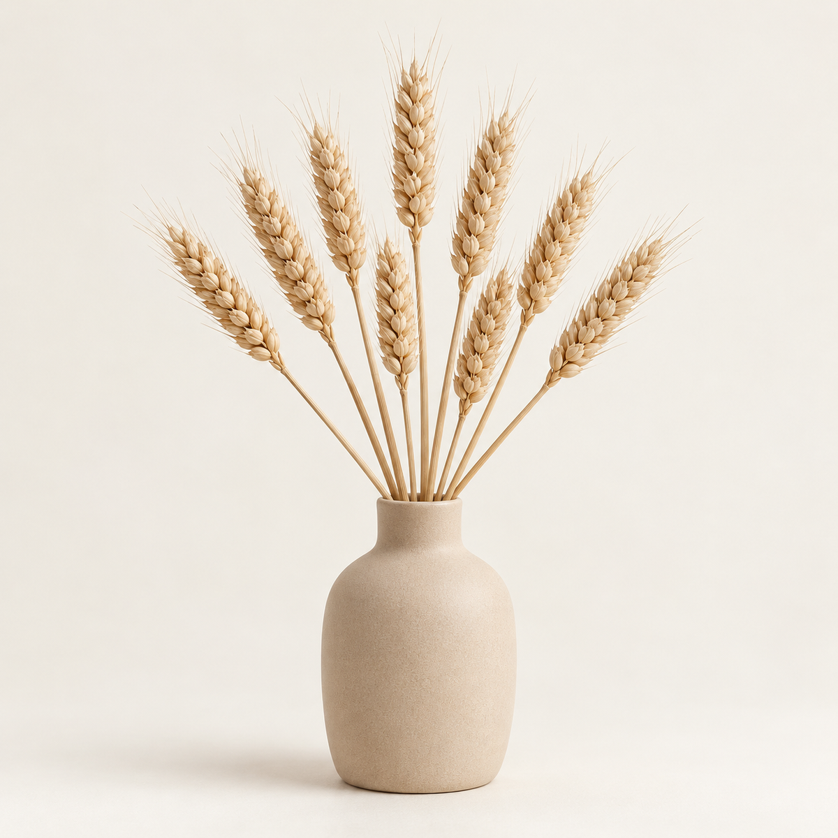 Floravyner Artificial Wheat Stem Arrangement in Beige Vase