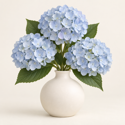 Floravyner Light Blue Artificial Hydrangea Arrangement with Vase