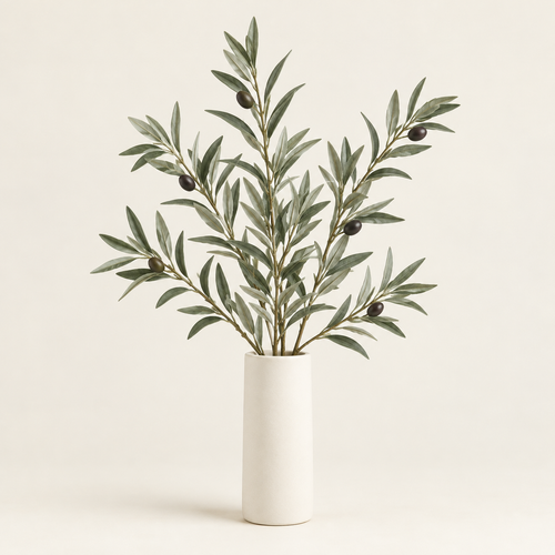 Floravyner Artificial Olive Branch Arrangement with Vase