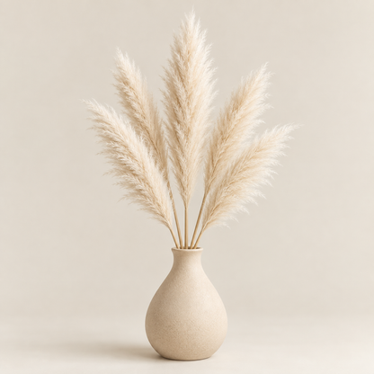 Floravyner Artificial Pampas Grass Arrangement in Beige Vase
