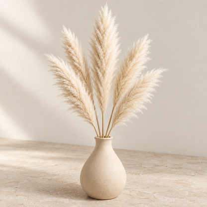 Floravyner Artificial Pampas Grass Arrangement in Beige Vase