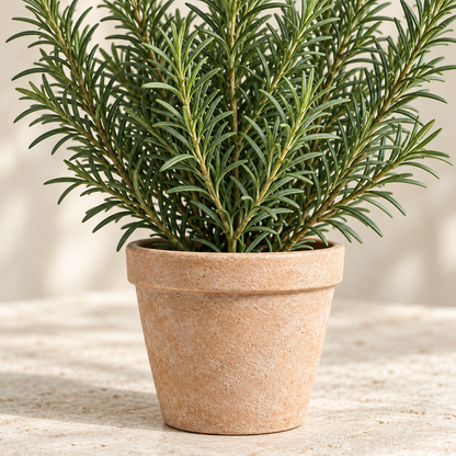 Floravyner Artificial Rosemary Arrangement in Terracotta-Coloured Pot