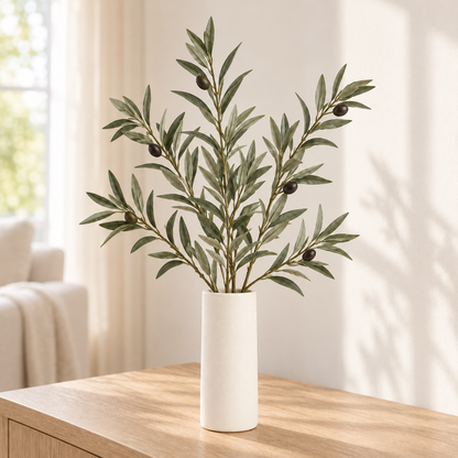Floravyner Artificial Olive Branch Arrangement with Vase