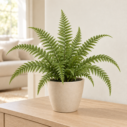 Floravyner Artificial Fern Arrangement in Beige Pot