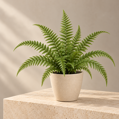 Floravyner Artificial Fern Arrangement in Beige Pot