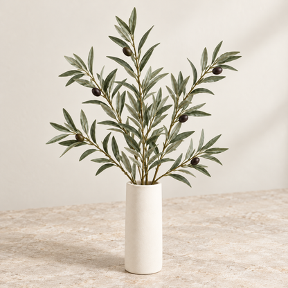 Floravyner Artificial Olive Branch Arrangement with Vase
