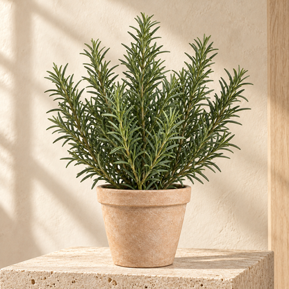 Floravyner Artificial Rosemary Arrangement in Terracotta-Coloured Pot